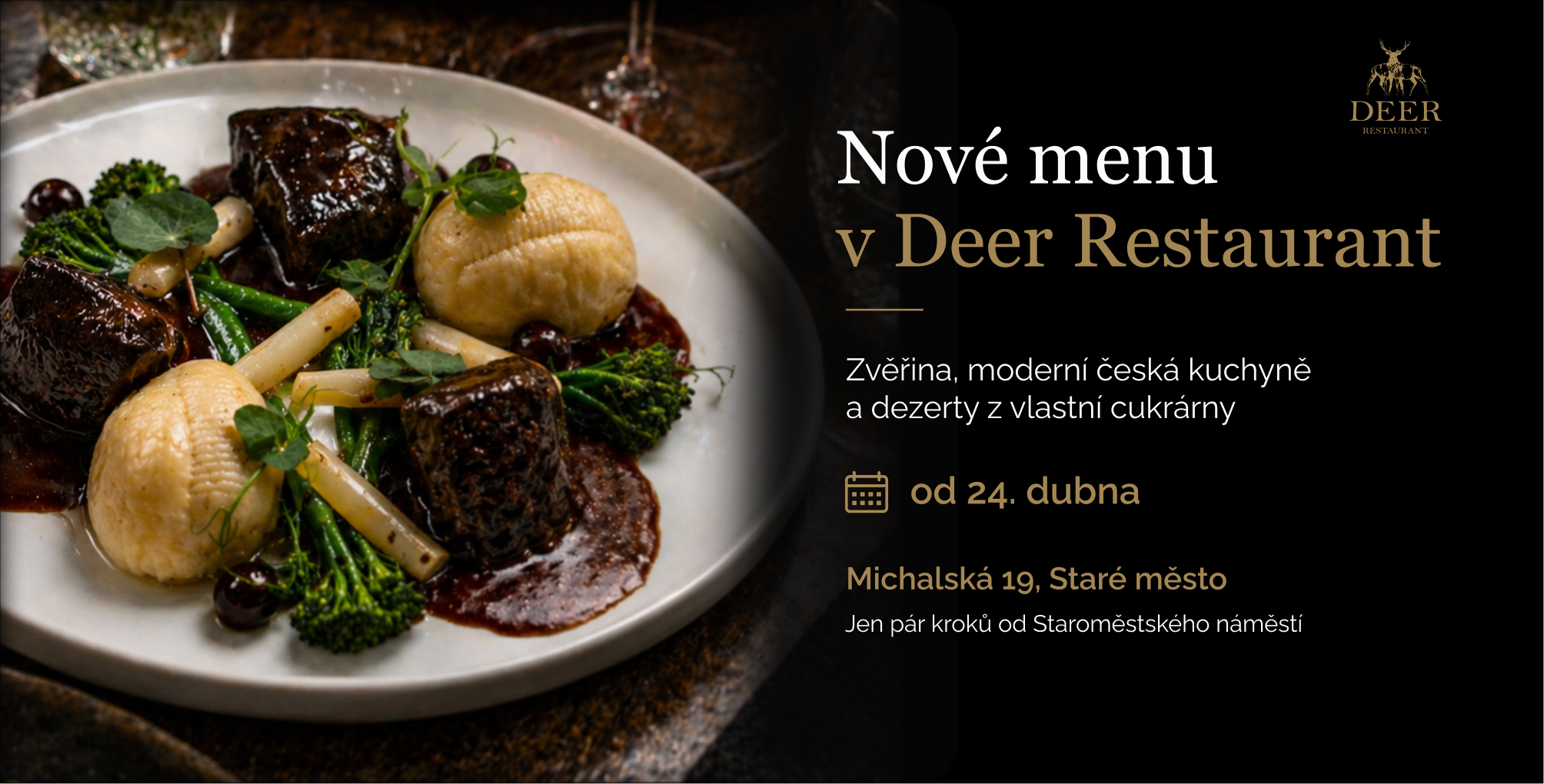 Premium dining v centru Prahy - Nové à la carte menu v Deer Restaurant